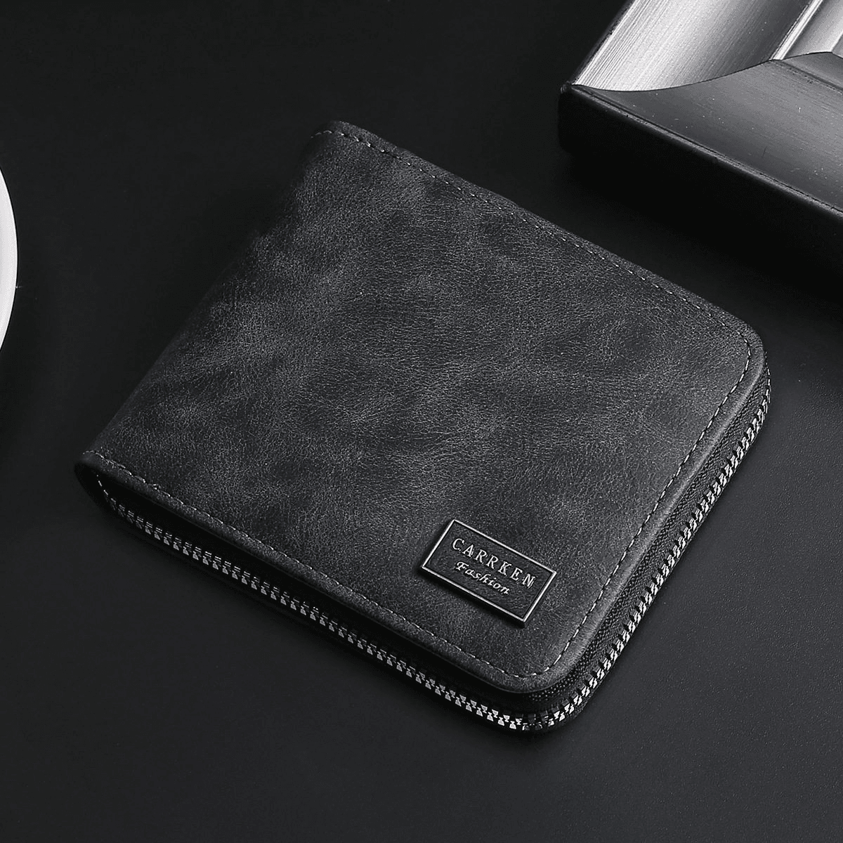 Men's business fashion multi-function zipper short wallet large capacity multi-card wallet