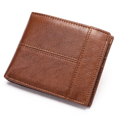 Retro Men's Oil Wax Cowhide Leather Wallet_img_5