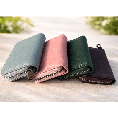 Premium RFID Genuine Leather Card Holder Wallet (Large Capacity Zipper Organizer)_img_0