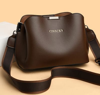 Light Luxury Crossbody Bag Women's Fashionable Big Shoulder Bag Soft Leather_img_0