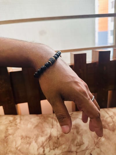 Cross-border Explosion Men's Volcanic Stone Bracelet_img_0