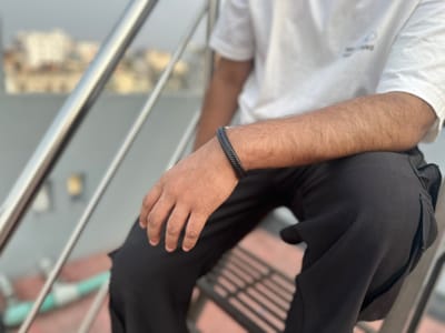 Hand-Woven Men's Bracelet Leather Alloy_img_4