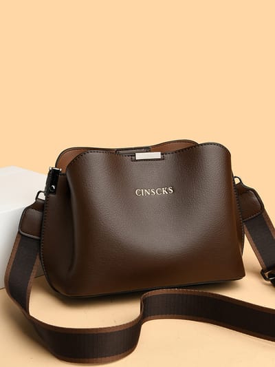 Light Luxury Crossbody Bag Women's Fashionable Big Shoulder Bag Soft Leather_img_1
