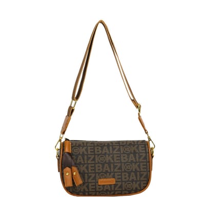 Checkered Letter Shoulder Bag with Wide Shoulder Strap, Crossbody Bag for Women_img_1
