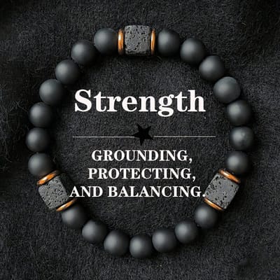 Cross-border Explosion Men's Volcanic Stone Bracelet_img_2