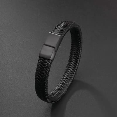 Hand-Woven Men's Bracelet Leather Alloy_img_10