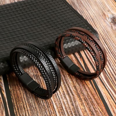 Cross-Border Leather Hand-Woven Bracelet_img_4