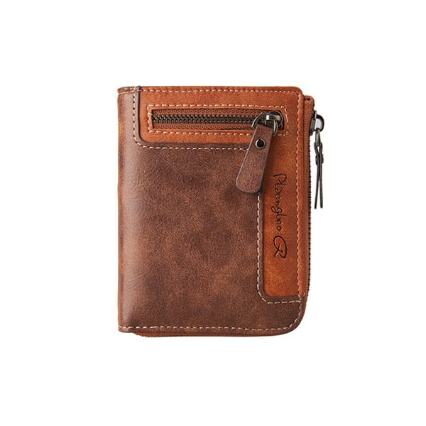 Cross-Border Men's Wallet, High-End, Short Style, Multi-Functional, Large Capacity, Zippered, Casual, Retro Coin Purse Wallet